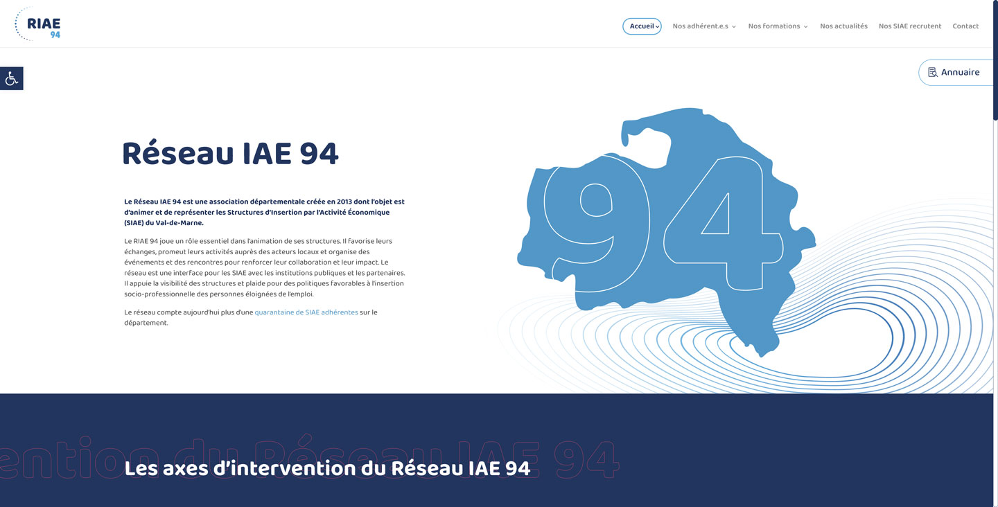 Réseau RIAE 94 - création du site, du logo, de la charte graphique et des supports de communication